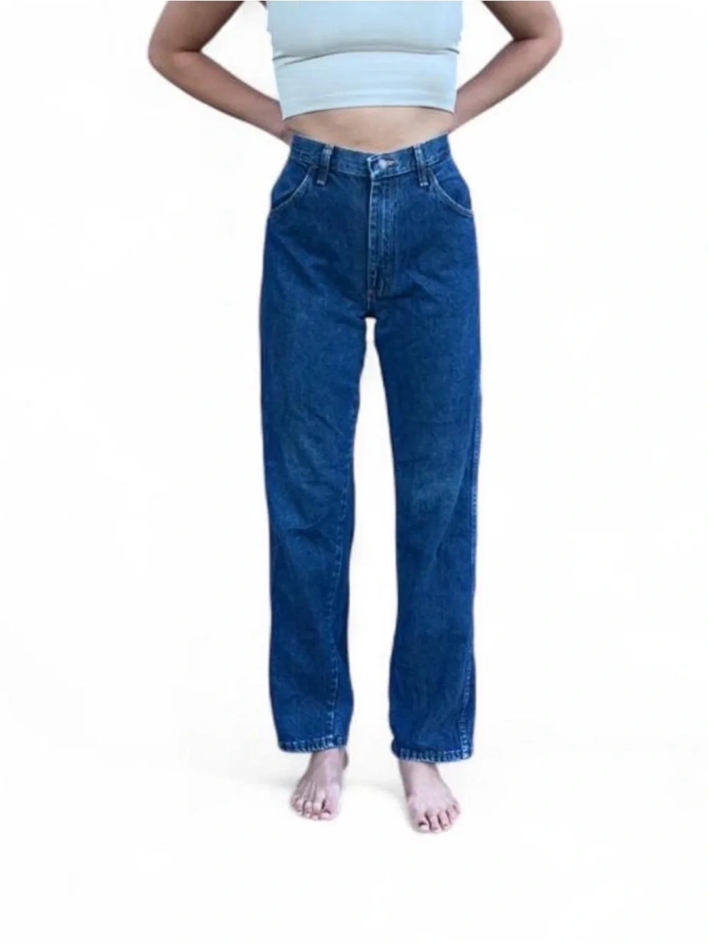 Men’s Rustler American Western straight-leg blue denim jeans